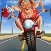 Old Lady On Motorcycle Diamond Painting