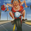 Old Lady On Motorcycle Diamond Painting