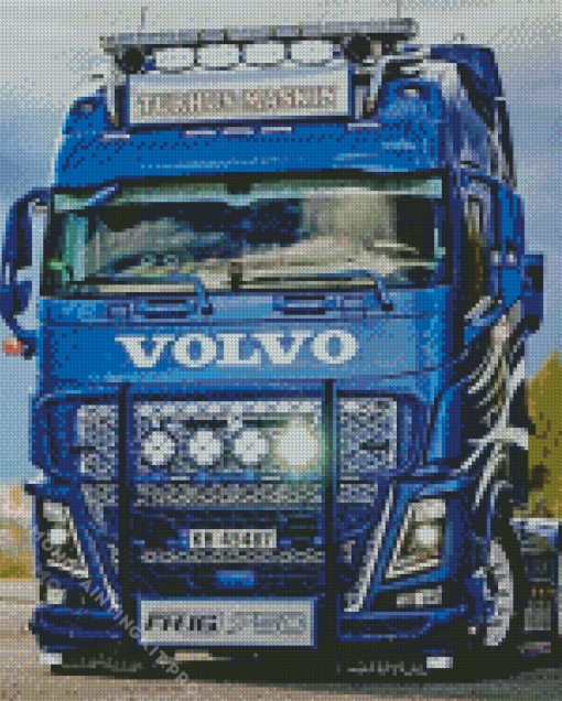 Blue Volvo Truck Diamond Painting