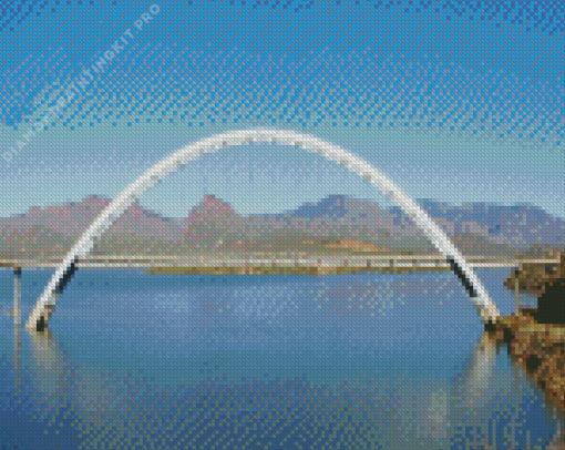 Bridge in Roosevelt Lake Diamond Painting