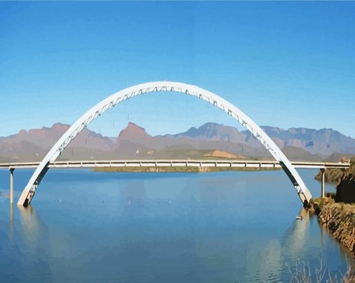 Bridge in Roosevelt Lake Diamond Painting