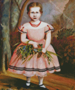 Girl in Pink Dress Diamond Painting