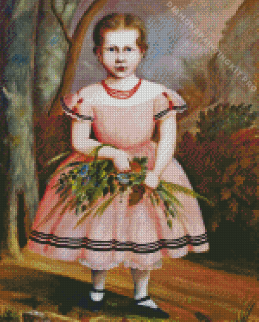 Girl in Pink Dress Diamond Painting