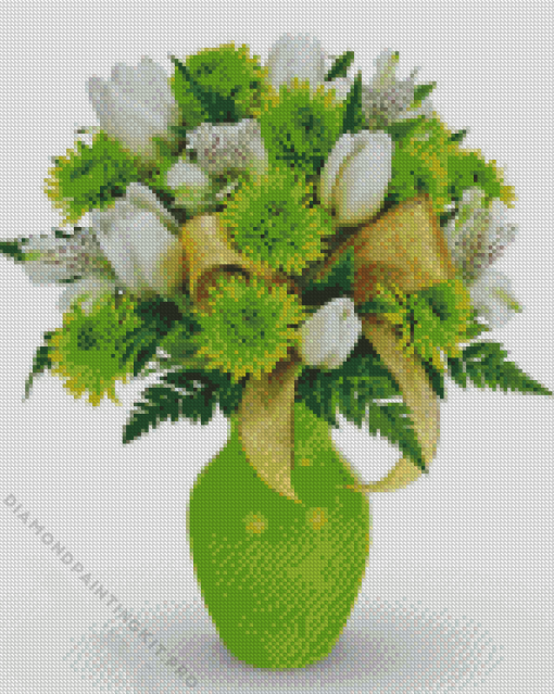 Green Vase Diamond Painting