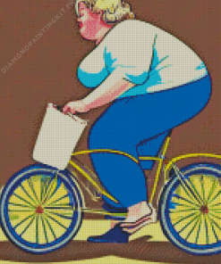Lady on Bike Diamond Painting
