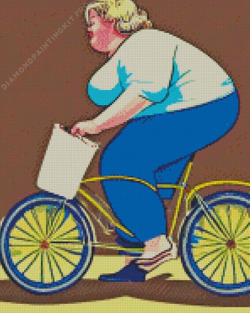 Lady on Bike Diamond Painting