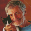 Old Man And kitten Diamond Painting