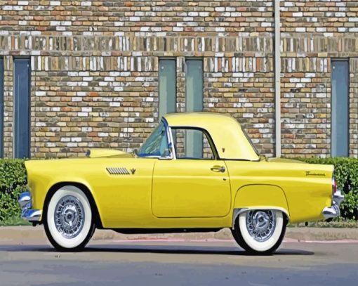 Yellow Ford Thunderbird Diamond Painting