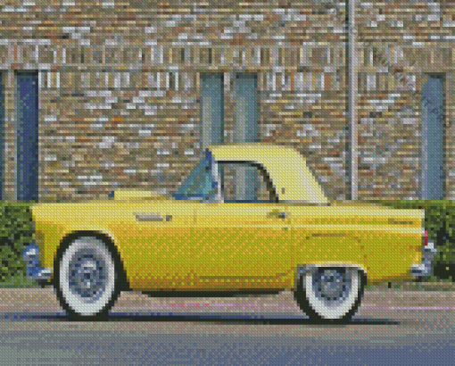 Yellow Ford Thunderbird Diamond Painting