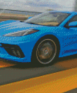 Blue Corvette Diamond Painting