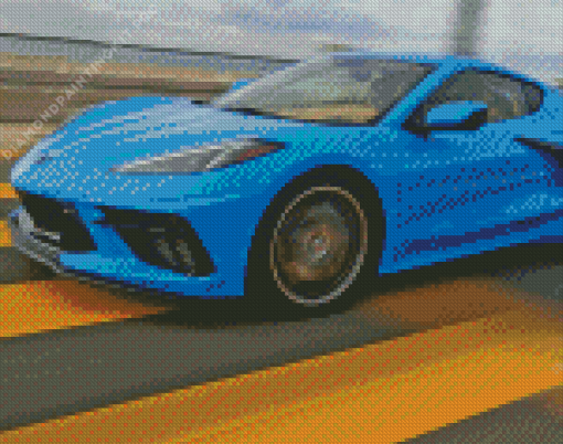 Blue Corvette Diamond Painting