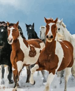 Horses Snow Diamond Painting