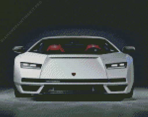 White Lamborghini Diamond Painting