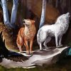 Wolves and Raven Diamond Painting