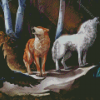 Wolves and Raven Diamond Painting