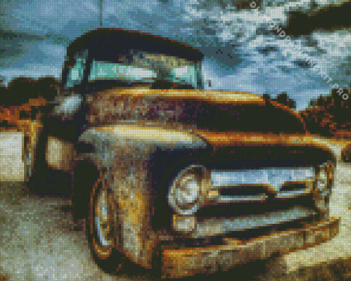 Abandoned Old Ford Truck Diamond Painting