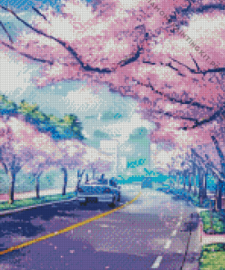 Anime Cherry Blossom Trees Diamond Painting