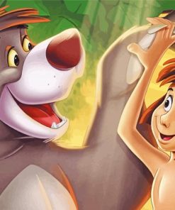 Bagheera And Baloo With Mowgli Diamond Painting