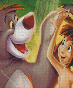 Bagheera And Baloo With Mowgli Diamond Painting