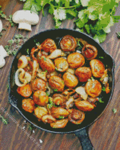 Balsamic Shallot Mushrooms Diamond Painting