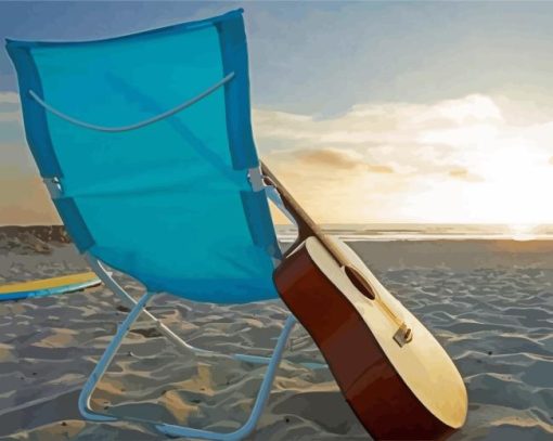 Guitar and Beach Chair Diamond Painting