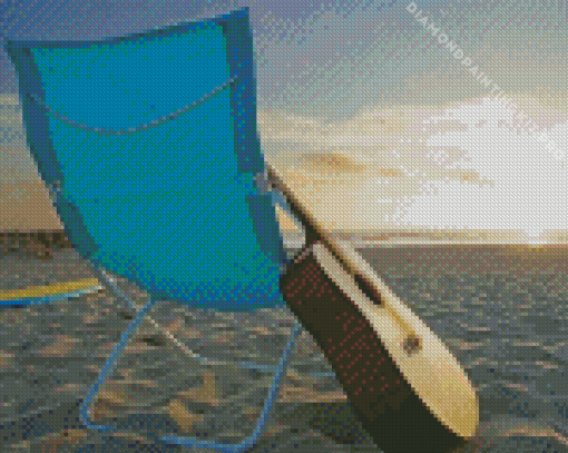 Guitar and Beach Chair Diamond Painting