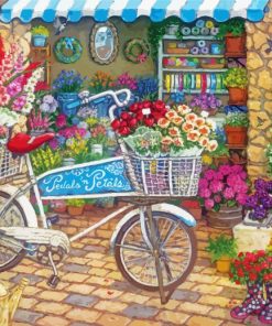 Bicycle at The Flowers Shop Diamond Painting