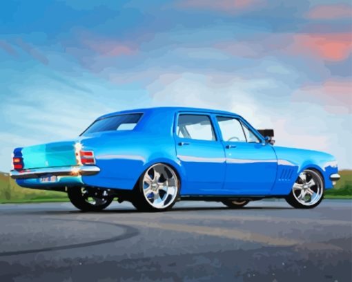 Blue HT Holden Car Diamond Painting