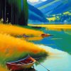 Boat By the Lake Art Diamond Painting