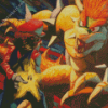 Bowser and Mario Abstract Art Diamond Painting