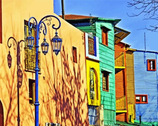 Buildings in La Boca Argentina Diamond Painting