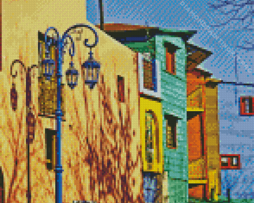 Buildings in La Boca Argentina Diamond Painting