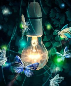 Butterflies and Light Bulb Diamond Painting