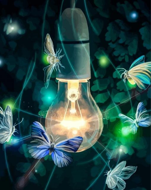 Butterflies and Light Bulb Diamond Painting