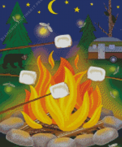 Campfire S'mores Diamond Painting