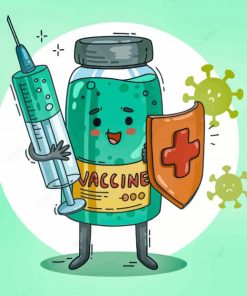 Cartoon Vaccine Art Diamond Painting