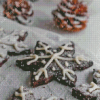 Chocolate Snowflake Cookies Diamond Painting