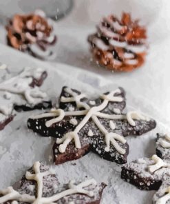 Chocolate Snowflake Cookies Diamond Painting