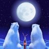 Coca Cola Bears Watching the Moon Diamond Painting