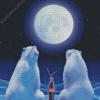 Coca Cola Bears Watching the Moon Diamond Painting