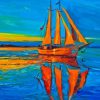 Coulrful Sea and Boat Diamond Painting