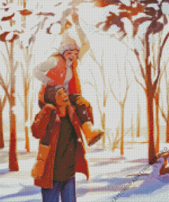 Couple in Snow Diamond Painting