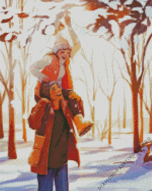 Couple in Snow Diamond Painting