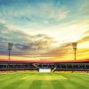 Cricket Stadium Ground at Sunset Diamond Painting