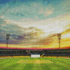 Cricket Stadium Ground at Sunset Diamond Painting