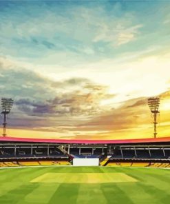 Cricket Stadium Ground at Sunset Diamond Painting