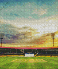 Cricket Stadium Ground at Sunset Diamond Painting