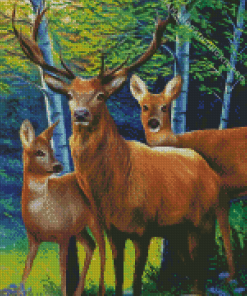 Deer Family Diamond Painting