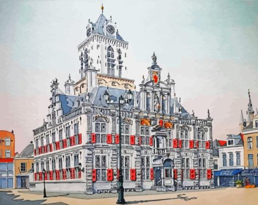 Delft City Hall Netherlands Diamond Painting