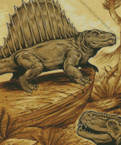 Dimetrodon Vintage Art Diamond Painting